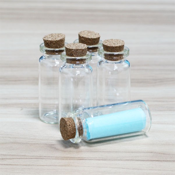 10ml 5~100pcs Crafts Tiny Vials glass bottles Empty Message Storage corks DIY