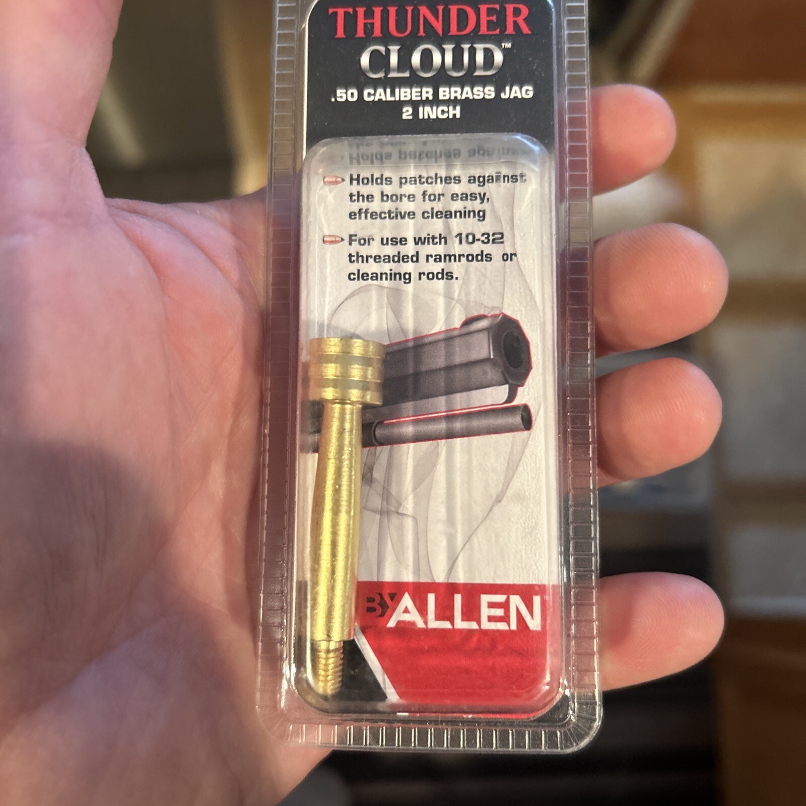 Allen Thunder Cloud 50 Caliber Brass Cleaning Patch Jag 2” Muzzleloader
