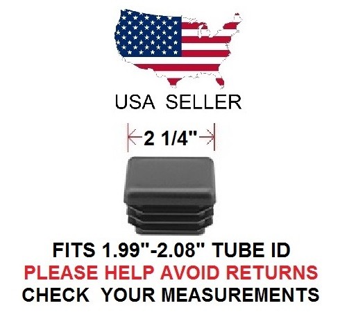 2 1/4 INCH SQUARE TUBING PLUG/END CAP 2 1/4" QUANTITY 2