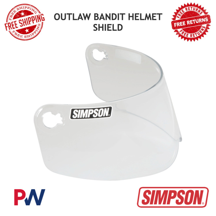 Simpson Motorcycle Helmet Replacement Shield Clear Outlaw Bandit 283 Model XS/S