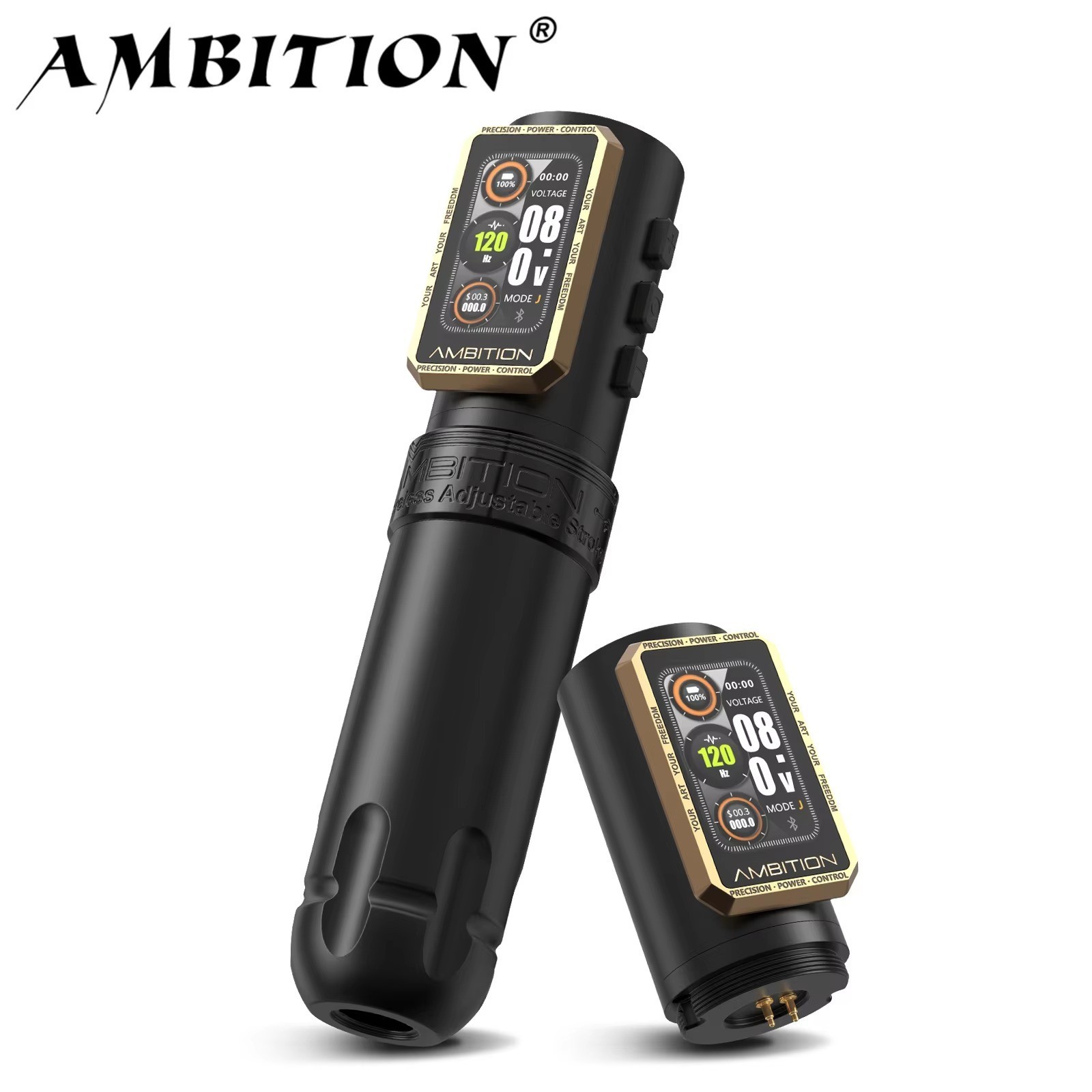 Coreless Motor Wireless Tattoo Machine Stroke 1.0-5.0mm Direct Drive Adjustable
