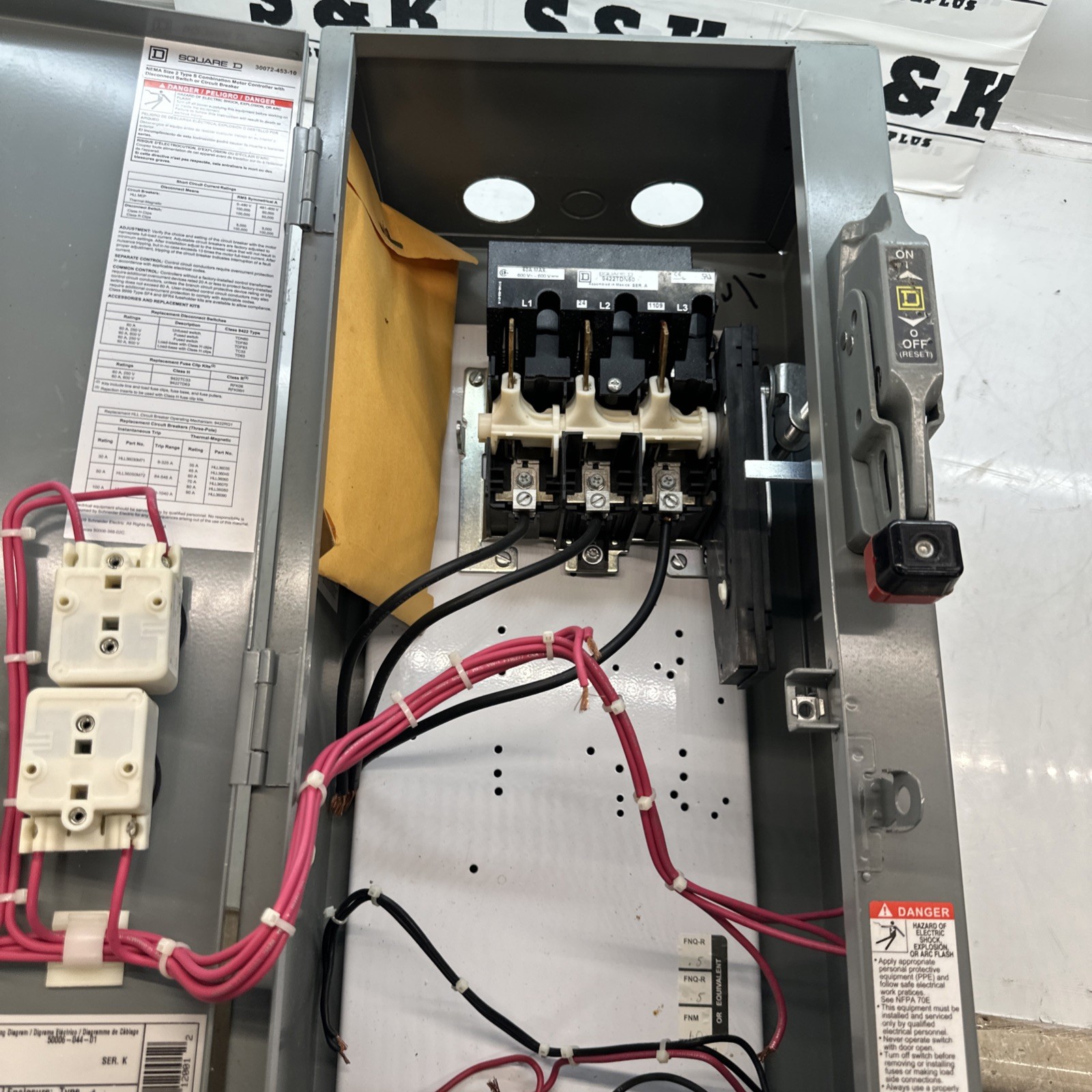Square D 30072-453-10 Motor Controller 60 Amp Missing Starter