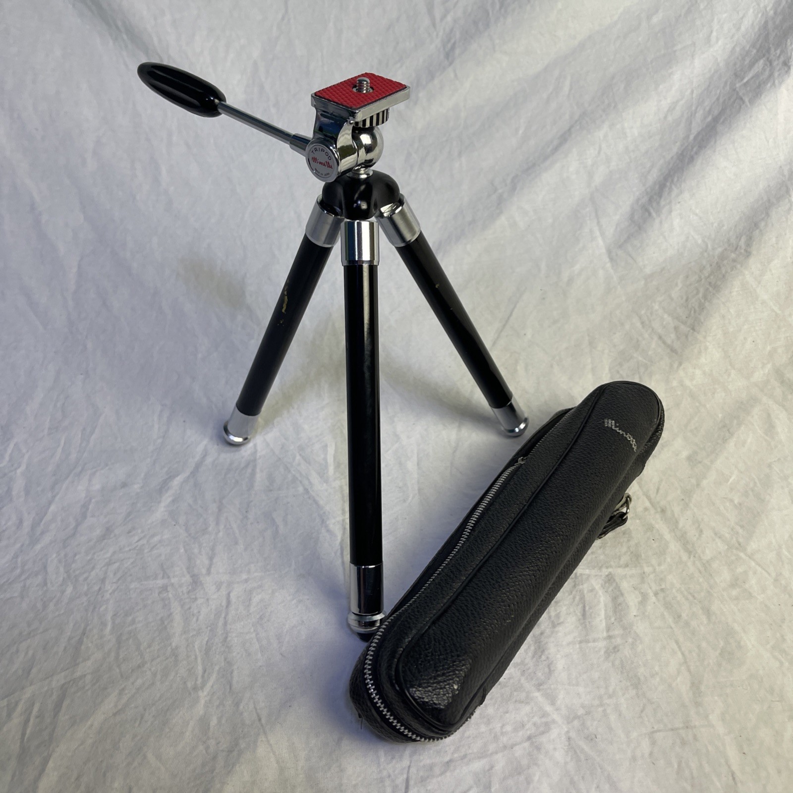 Vintage Minette Mini Tripod Expandable Portable With Soft Case Made In Japan