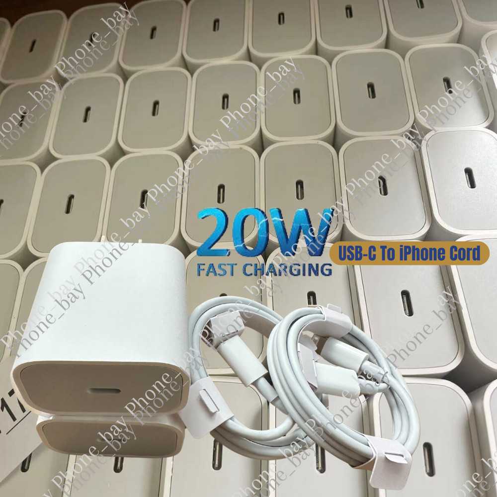1-100X Lot 20W PD Fast Charger For iPhone 14/13/12/X/11 USB Type C Adapter Cable