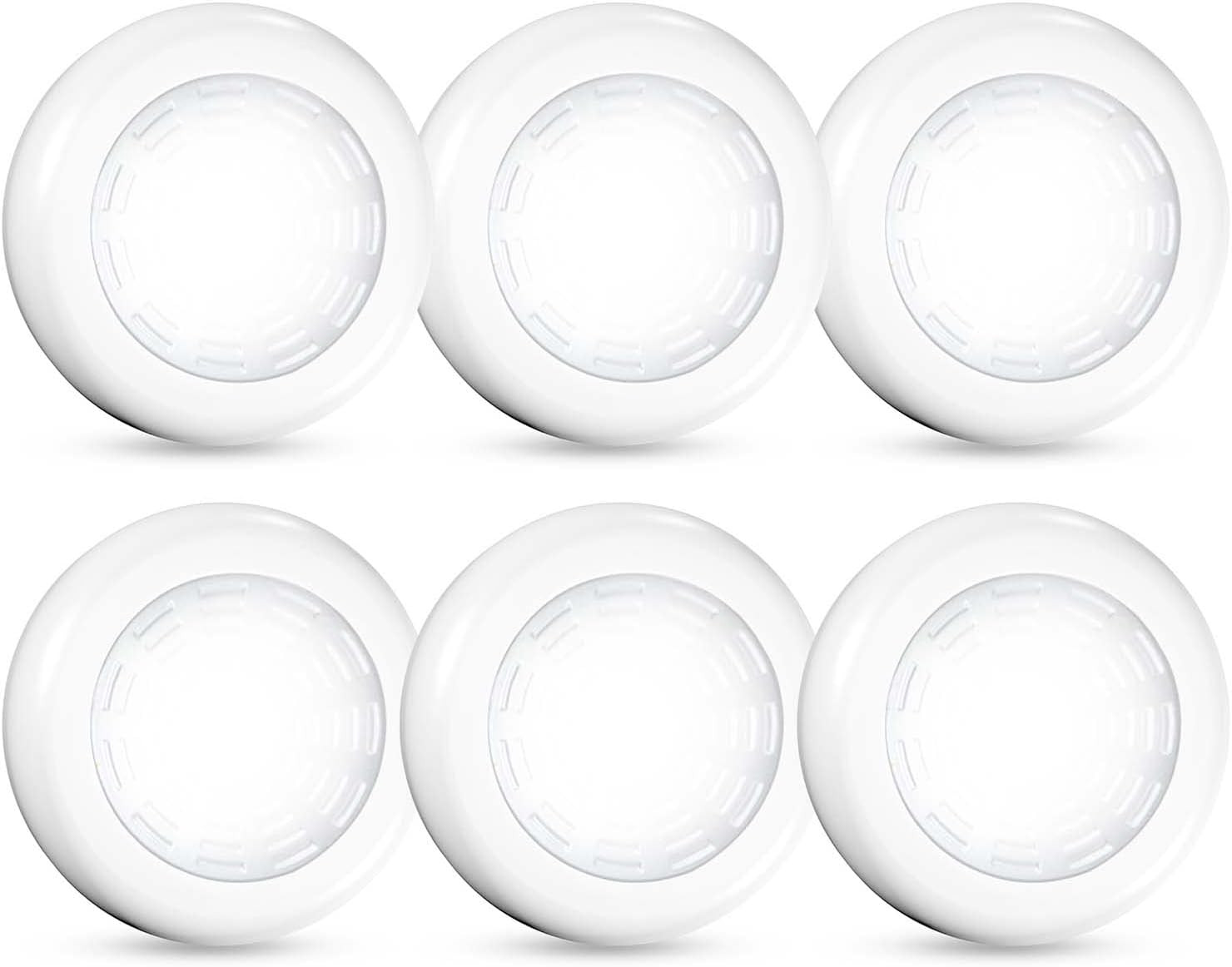 Tap Light 6 Pack Portable LED Puck Touch Night Lights - Battery Operated