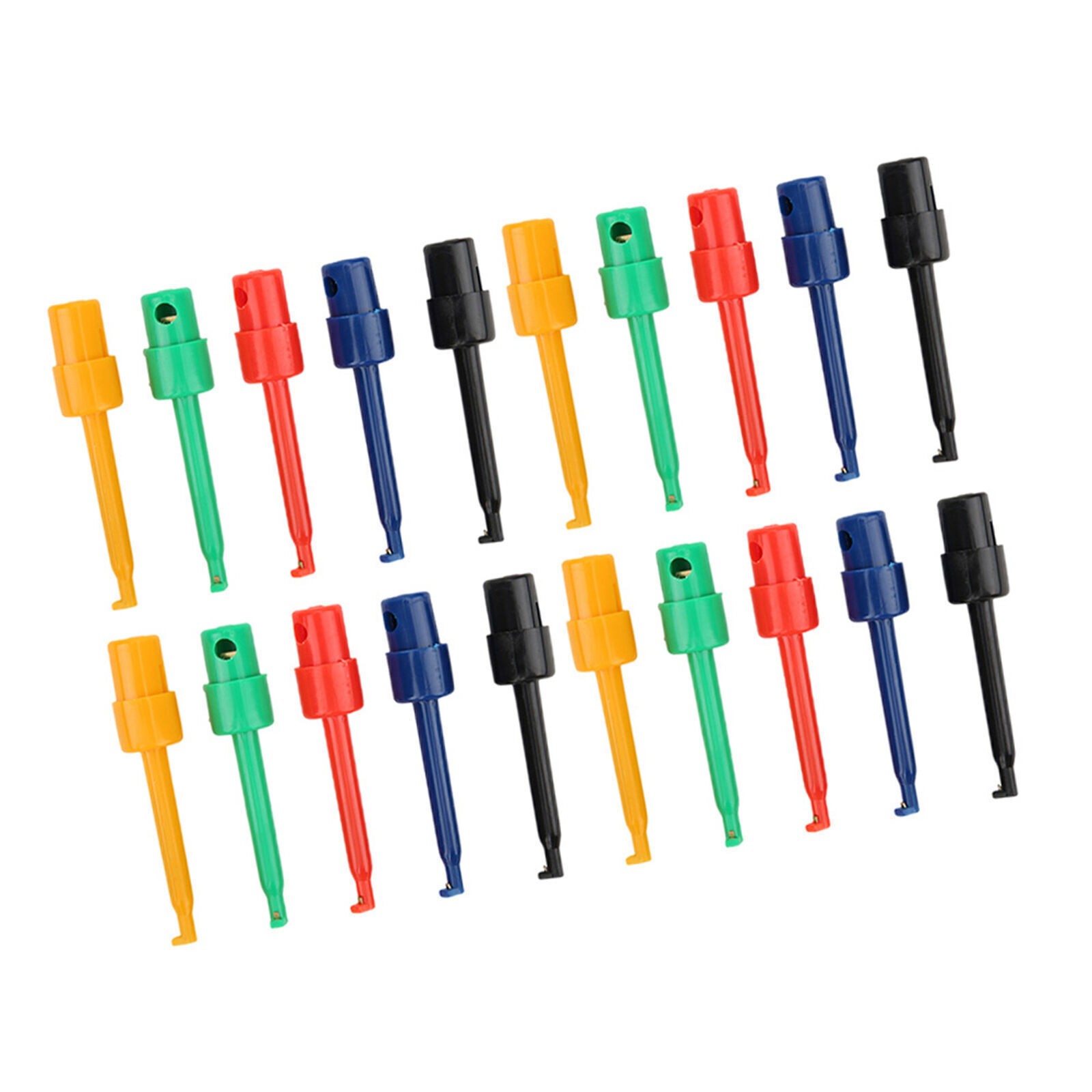 20Pcs Large Test Hook Clip Grabber Test Probe for Electronic Testing Multimeter