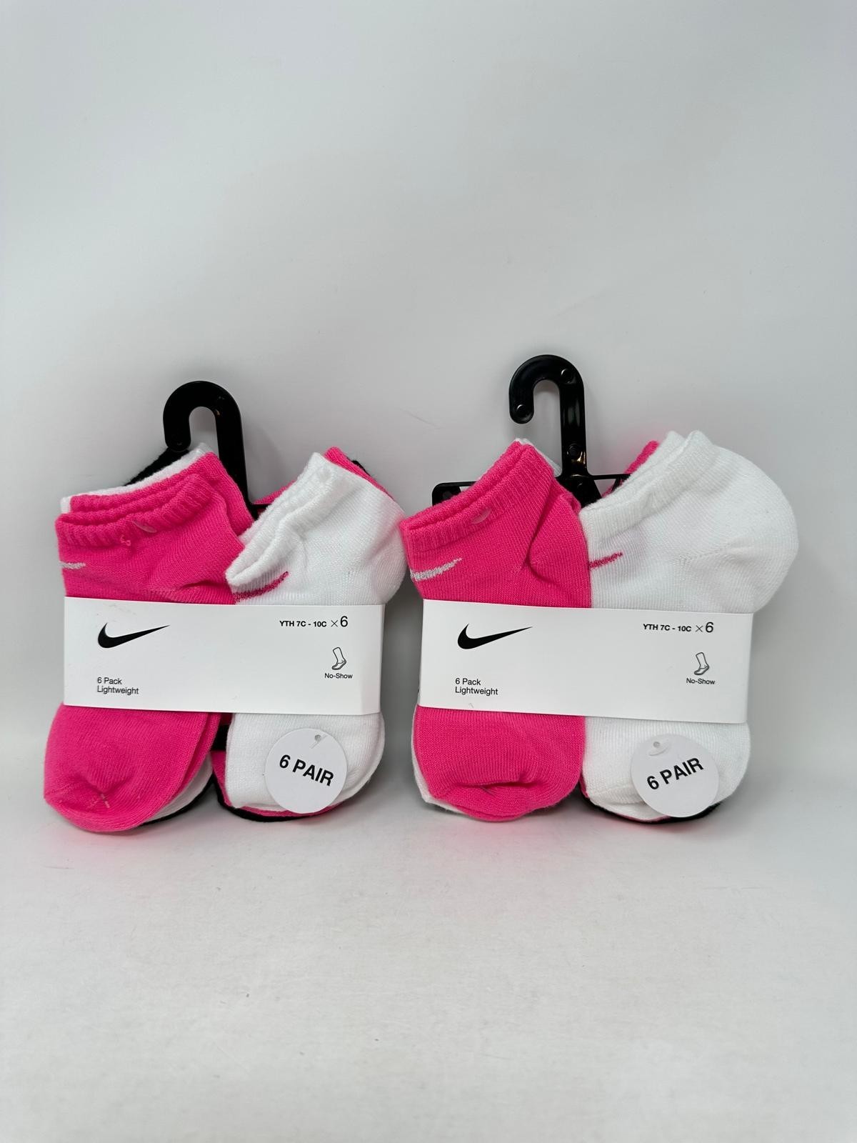 Nike Little Kids' 12-Pack No-Show Socks, Pink Pow, 4-5, (2090), E3(B919T)