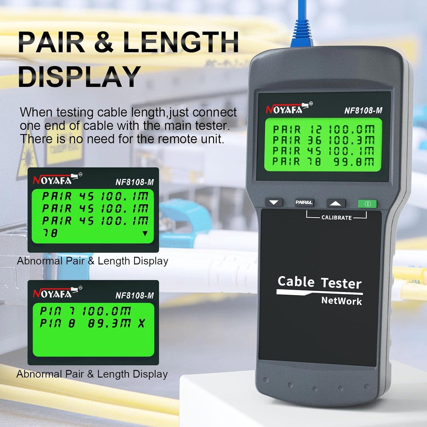 NOYAFA NF-8108M Cable Tracker Network Cable Tester LCD Display Measure Length