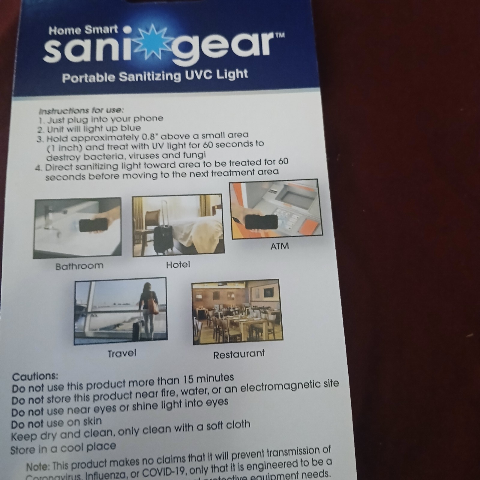 SaniGear Mini Portable iPhone Travel UVC Sanitizing- Qty 12