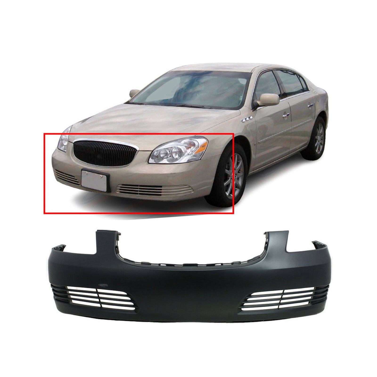 Bumper Cover For 2006-2011 Buick Lucerne CX CXL 19120958 GM1000822 Front Primed