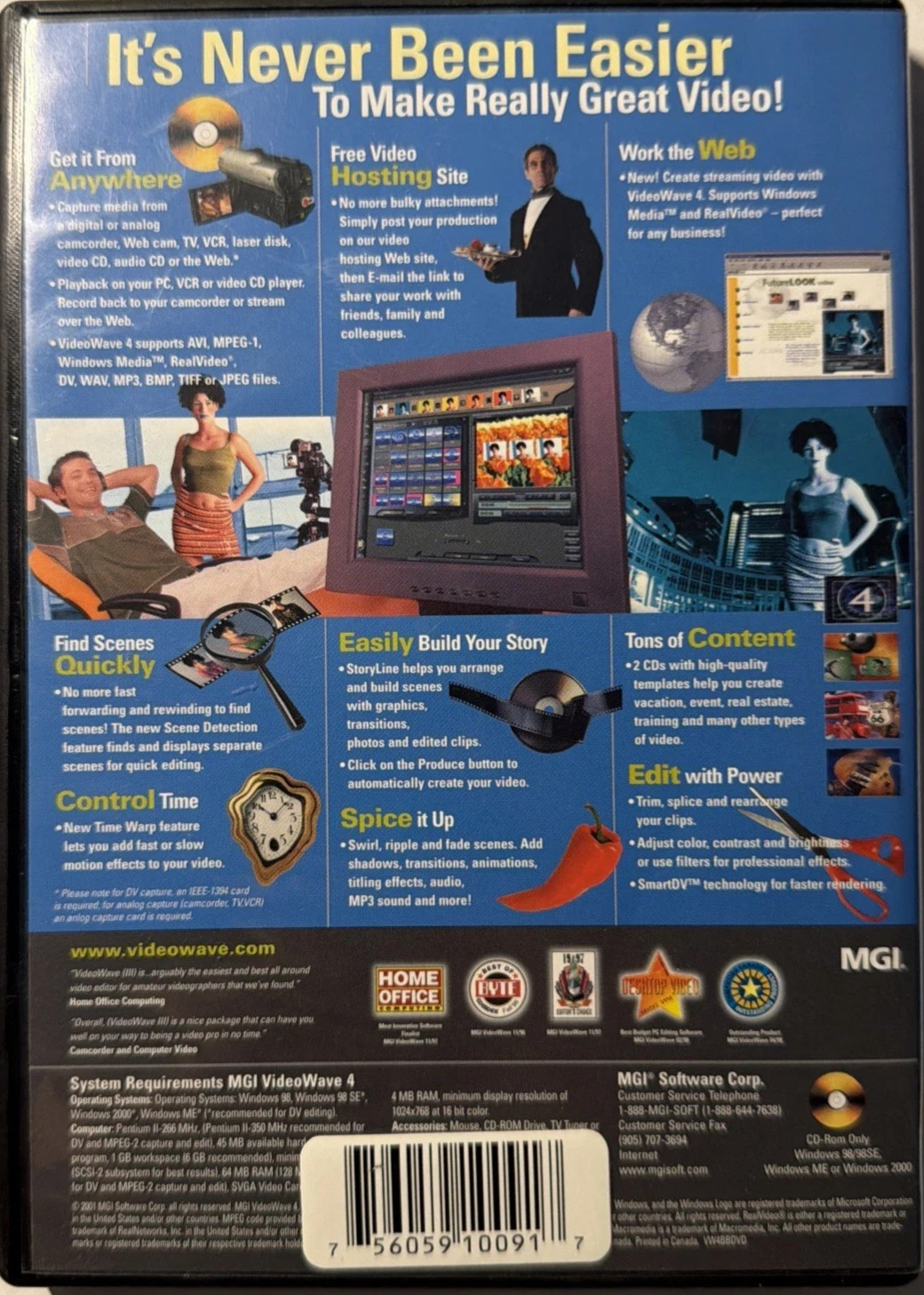 Video Wave Version 4.0 PC Home & Office (CD ROM Software) MGI, VERY GOOD