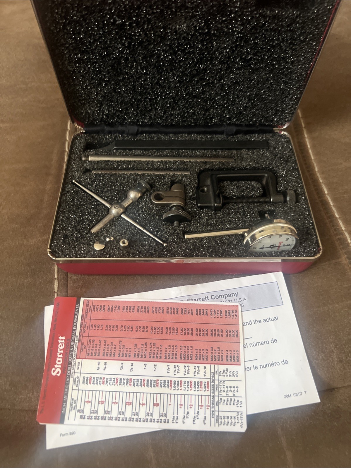 Starrett 196A1Z Dial Test Indicator Universal Back Plunger USA Made