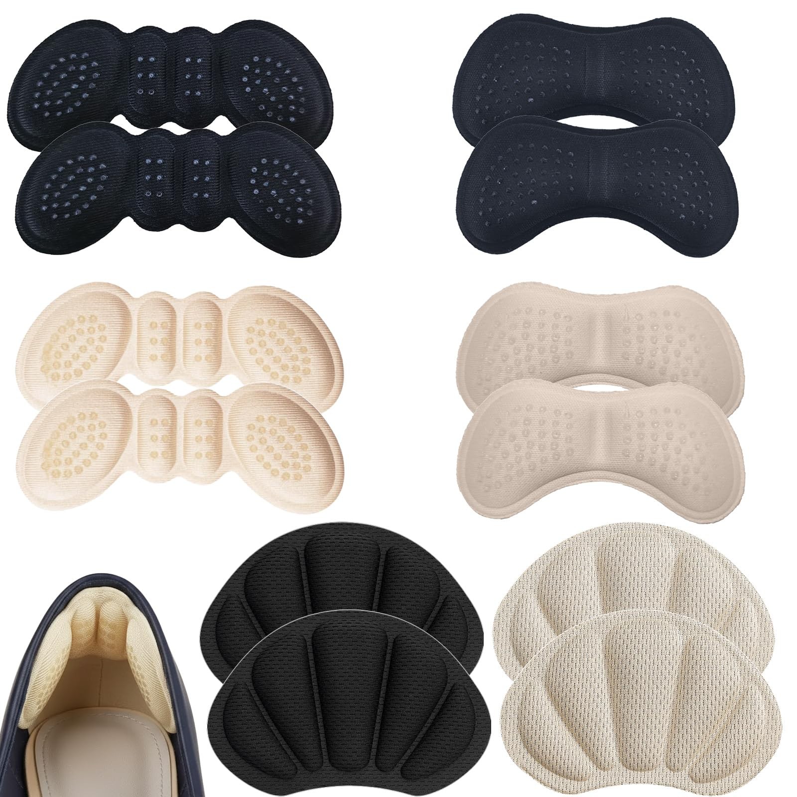 Heel Pads for Shoes, 6 Pairs Shoe Inserts for Women Men, Heel Cushion Pads wi...