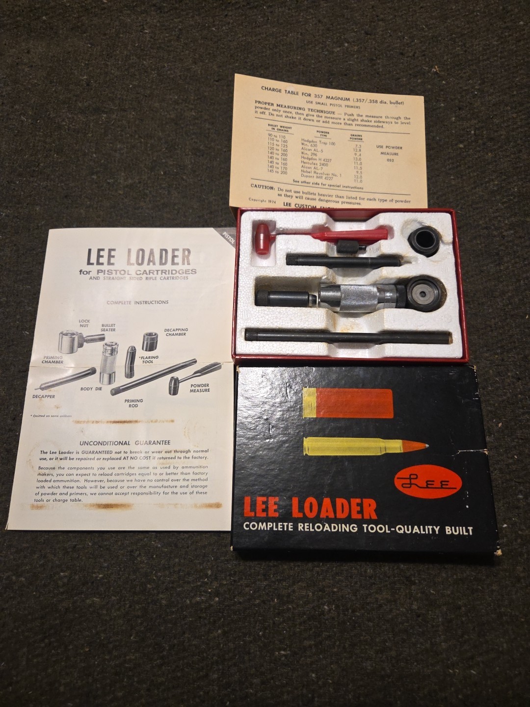 Vintage Lee Precision Lee Loader 357 Magnum Hand Reloading Press Kit