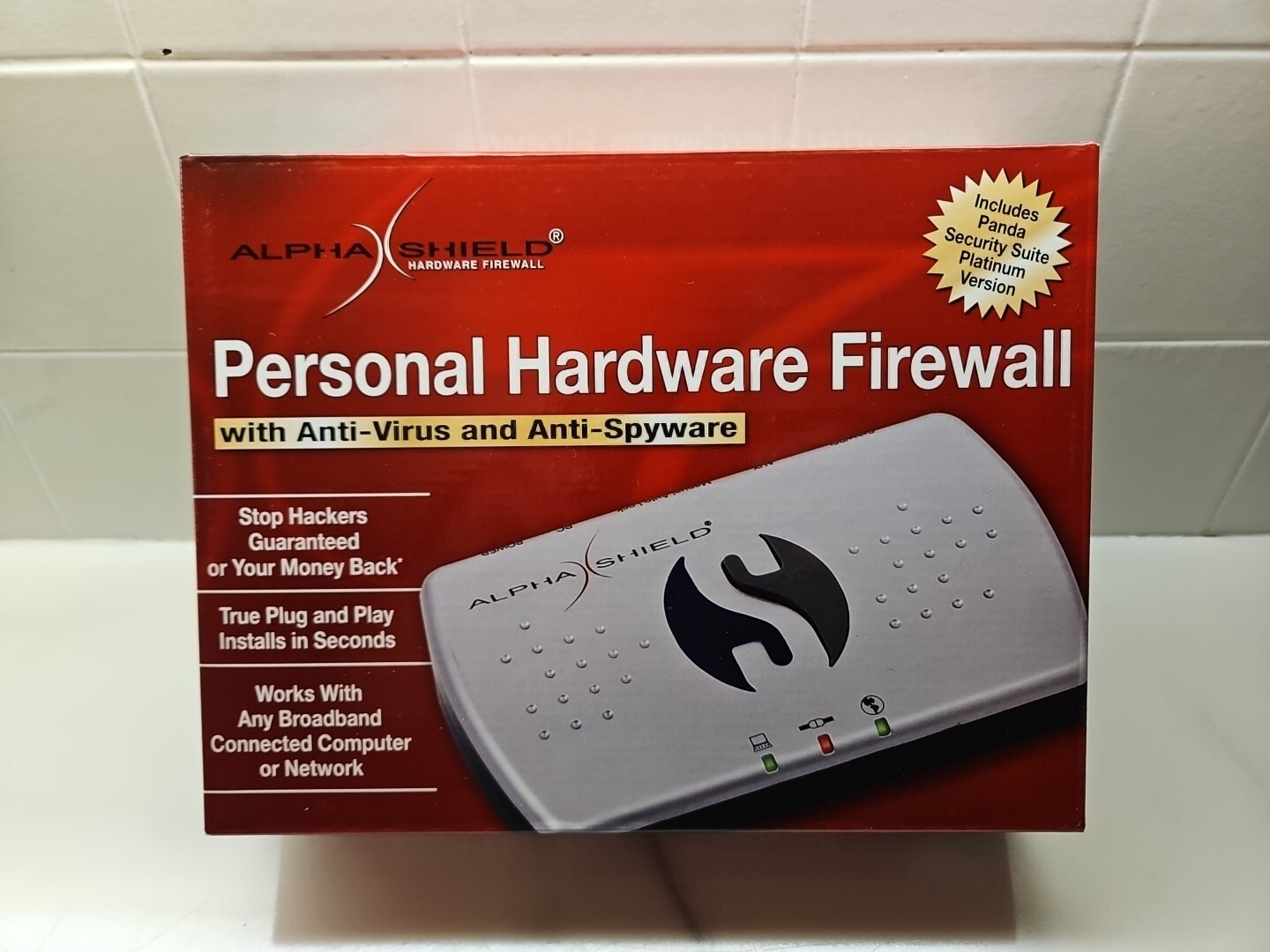 AlphaShield Personal Hardware Network Firewall Panda Platinum Security Sealed