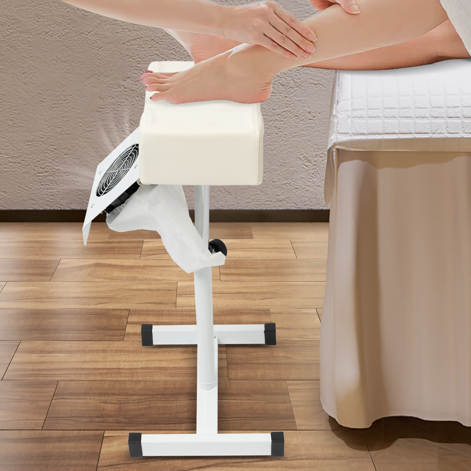 Adjustable Nail Chair With Vacuum Cleaner Freestanding Salon Footrest Lift Stool
