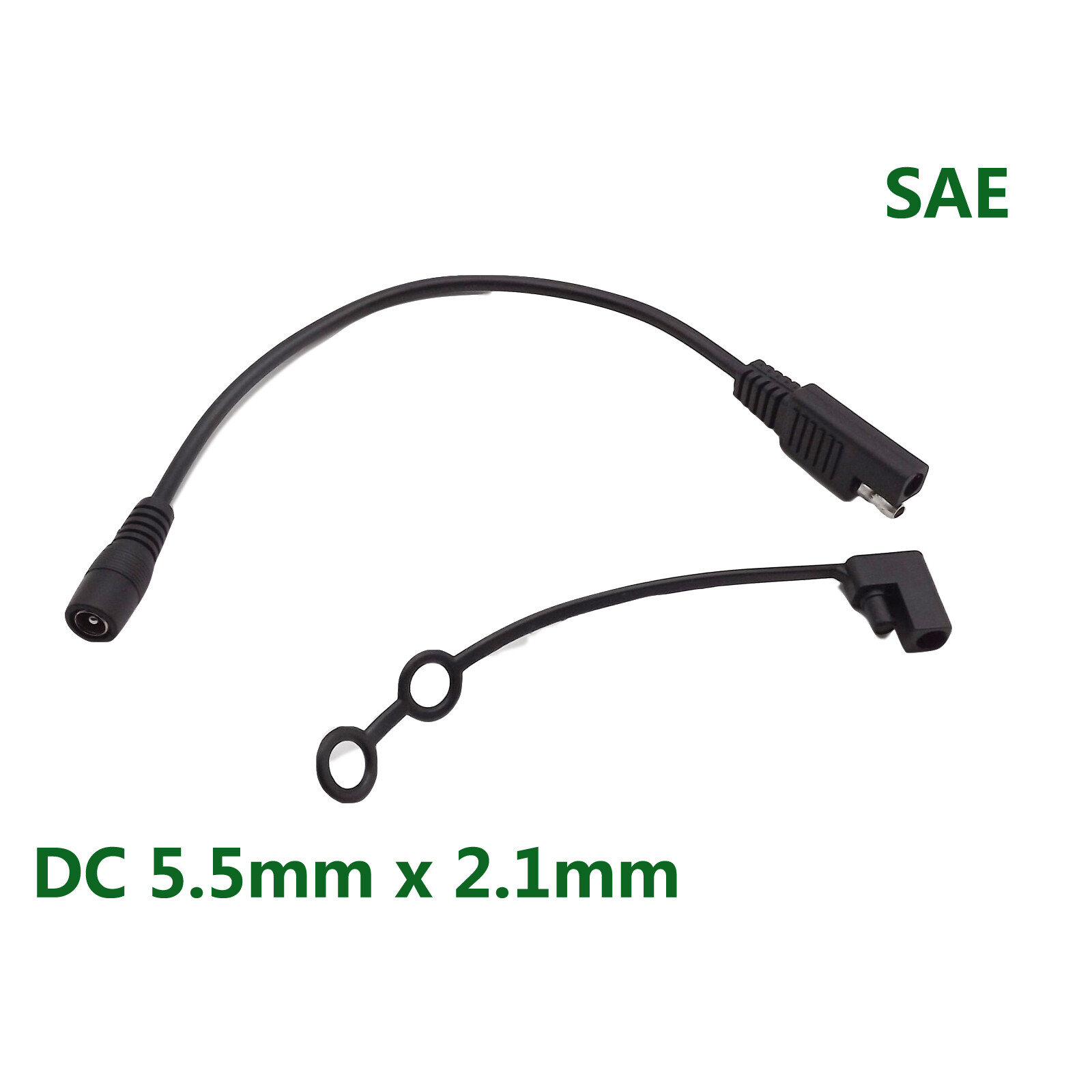 SAE to DC 5.5mm x 2.1mm Female 20AWG Motorcycle Heat Clothing Automotive Cable