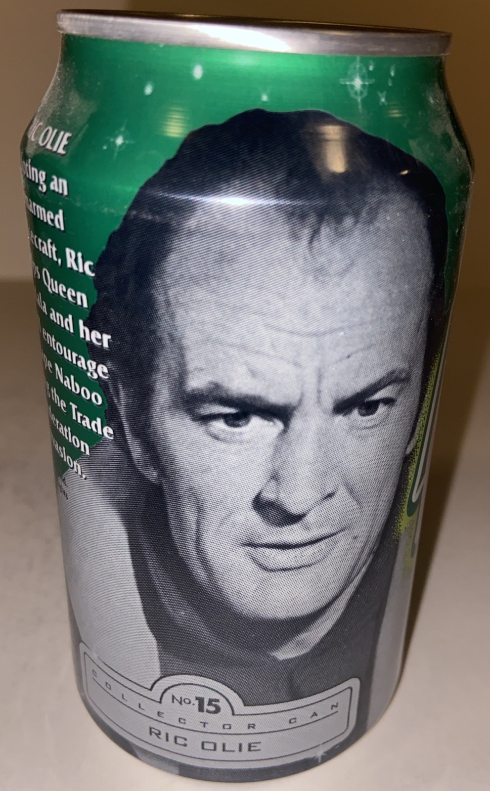 2000 12oz. MTN DEW CAN ( STARWARS no15 RIC OLIE )EMPTY BOTTOM OPENED