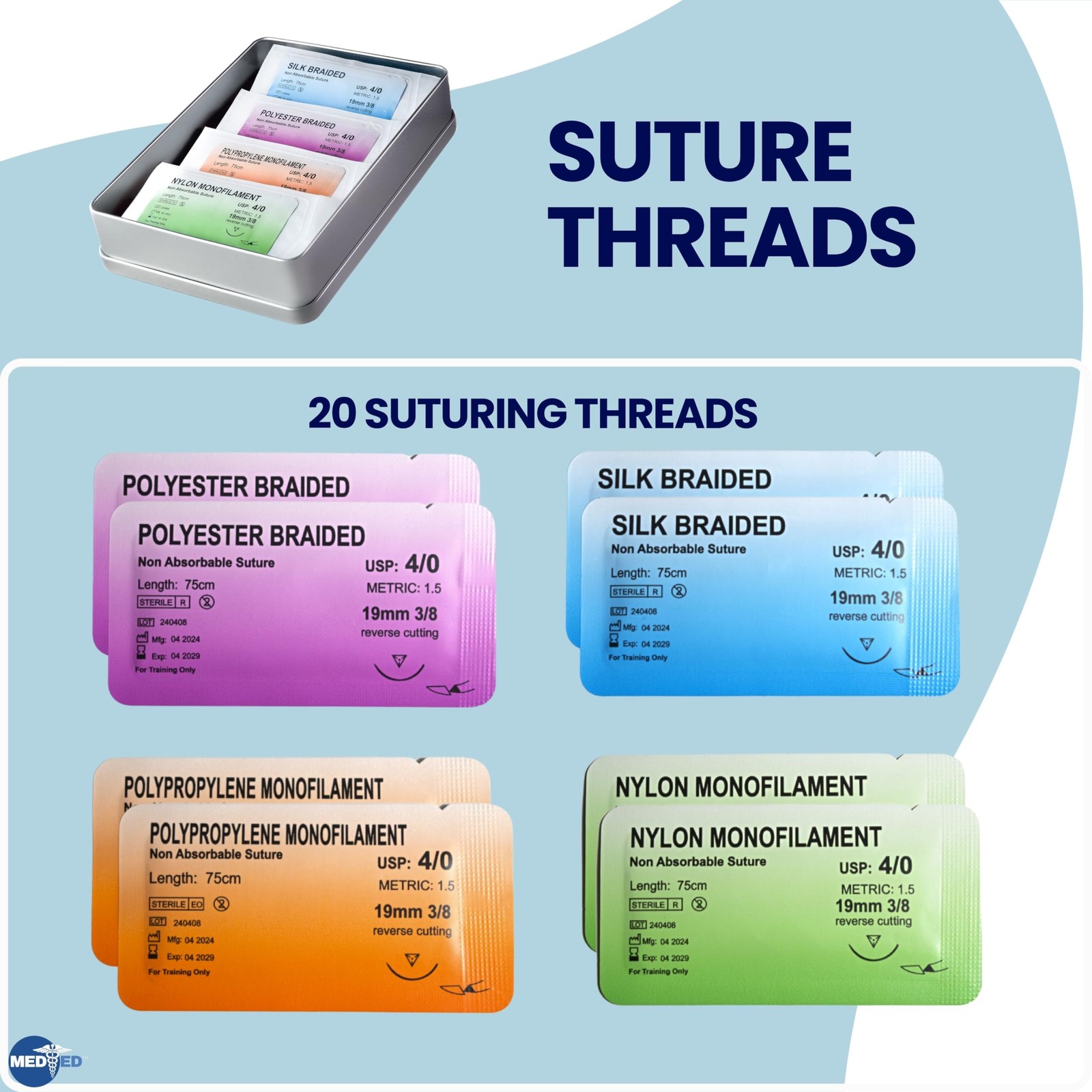 MEDED Suture Practice Kit with Blood | Realistic Complete Suture Practice Kit...
