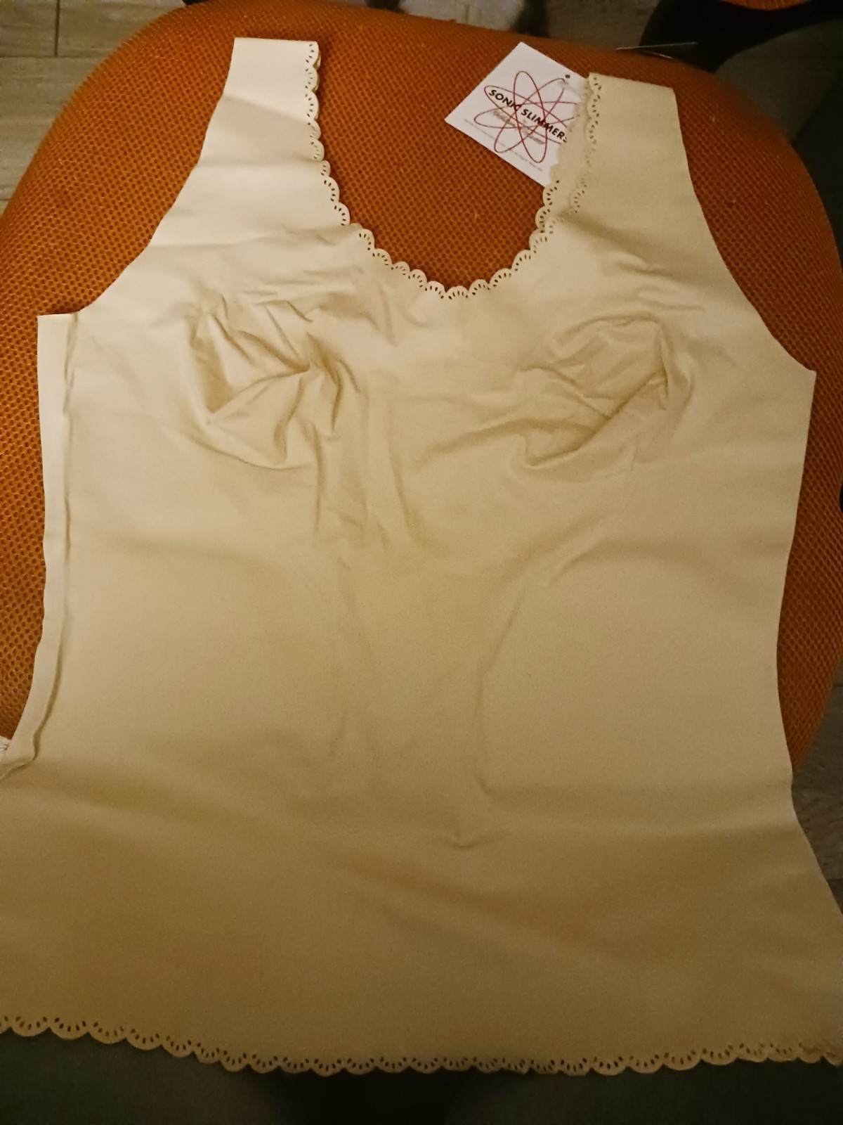 Brand New L Sonic Slimmers Cami Kathleen Kirkwood Lycra Body Shaper Stomach Tan