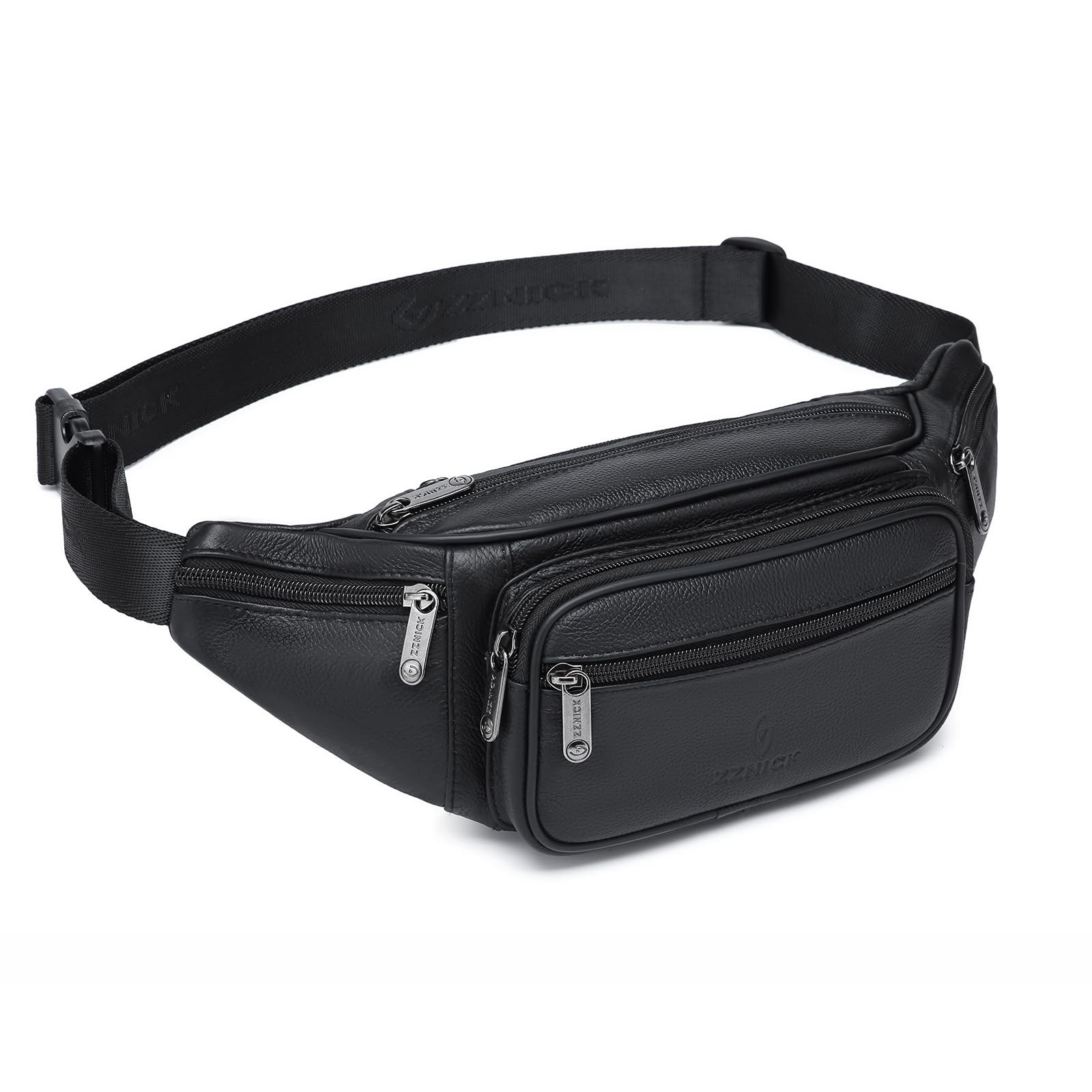 Genuine Leather Fanny Pack/Waist Bag/Organizer with Adjustable Belt, Multiple...