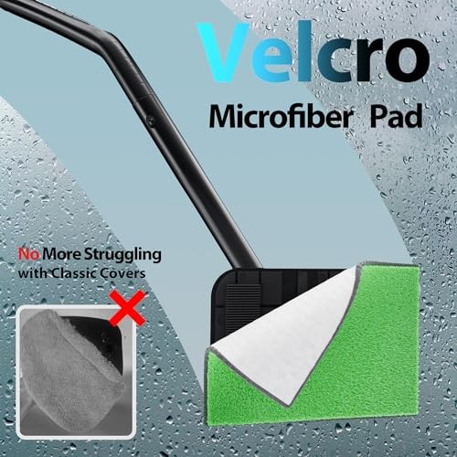Car Windshield Cleaner Tool with Extendable Handle, Inside Auto Dark Green