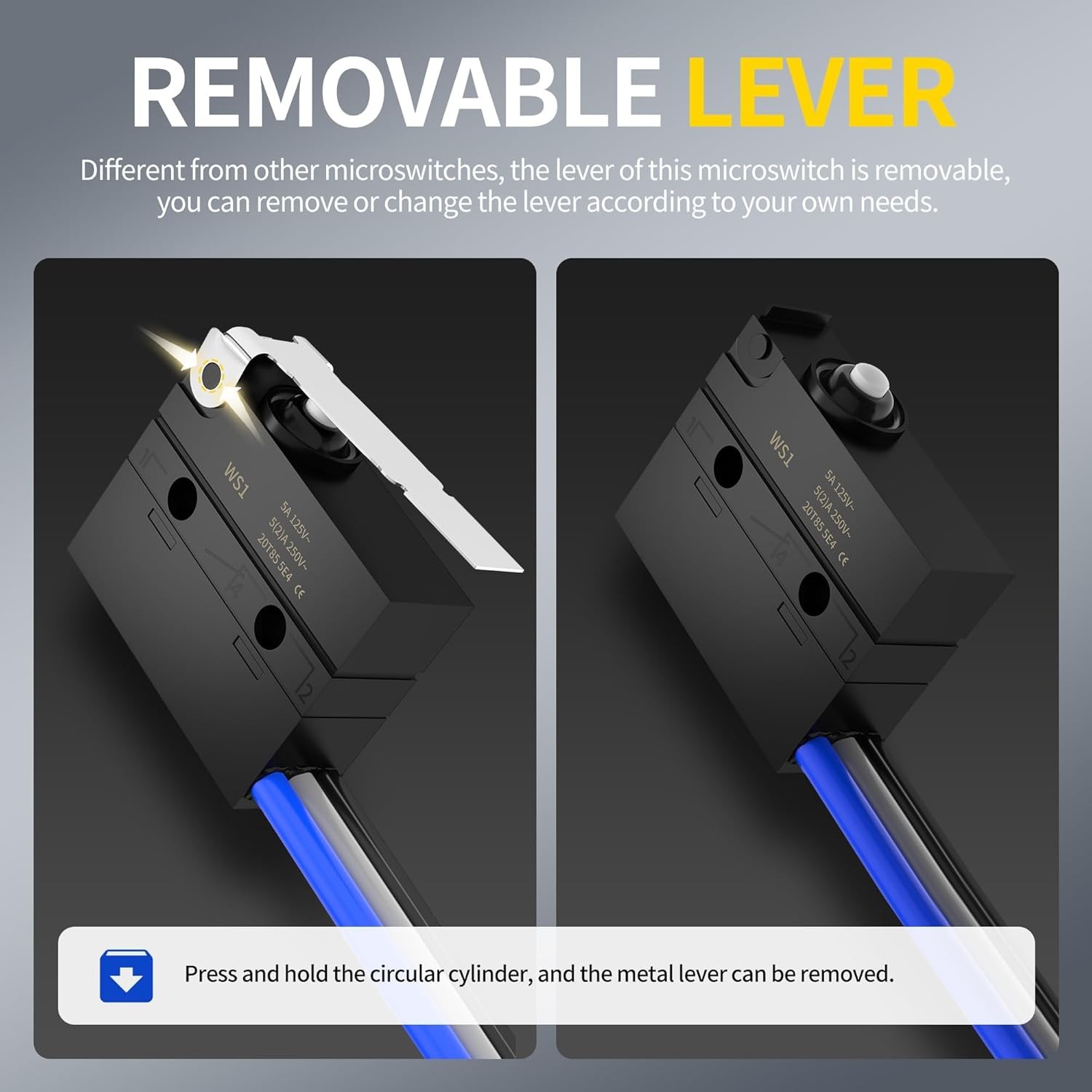 Joinfworld Waterproof Micro Limit Switch with Hinge Lever 6A 12V DC Lever...