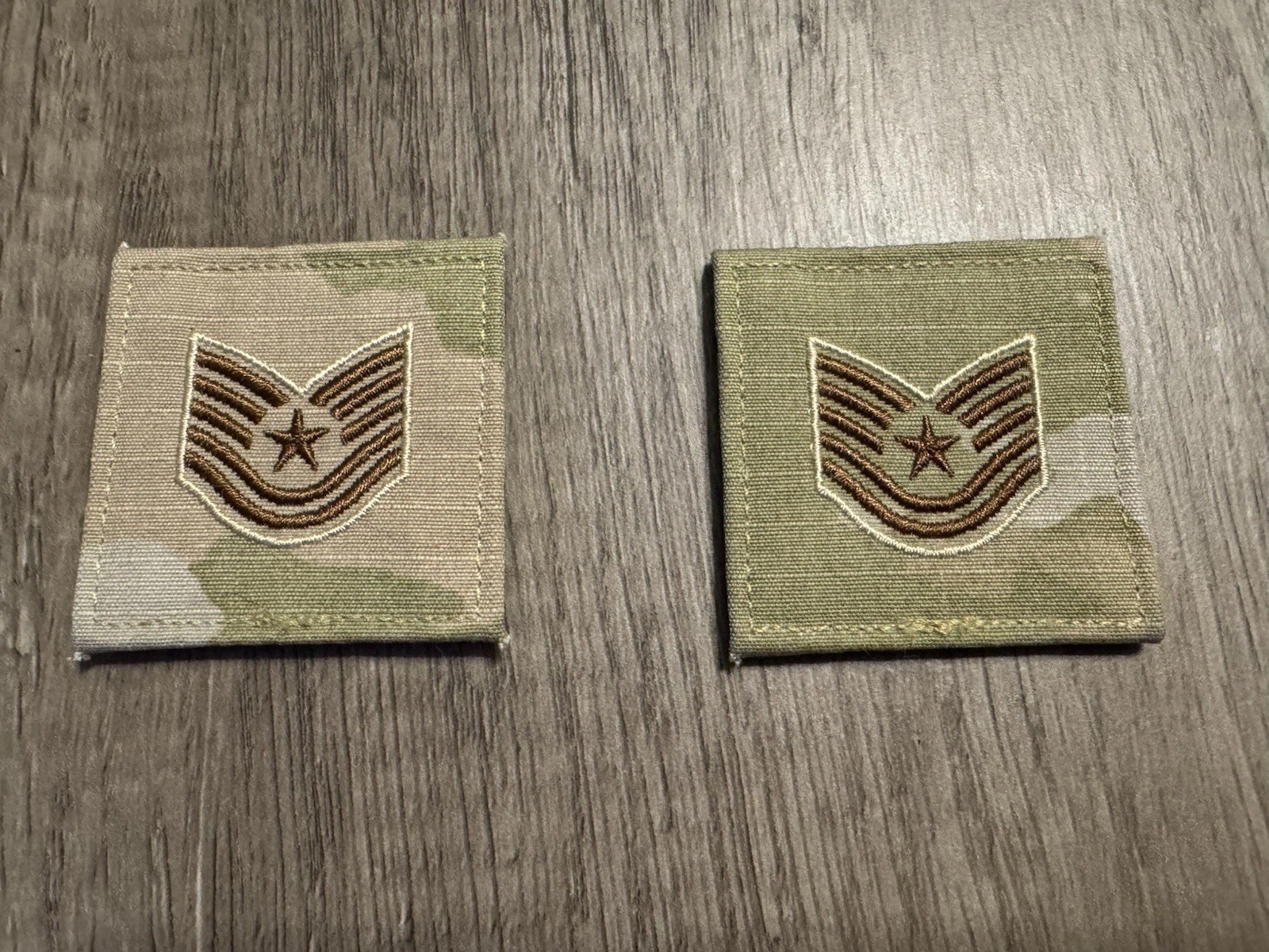 US Air Force Technical Sergeant E-6 Hook Fastener Backing Rank - 1 Pair