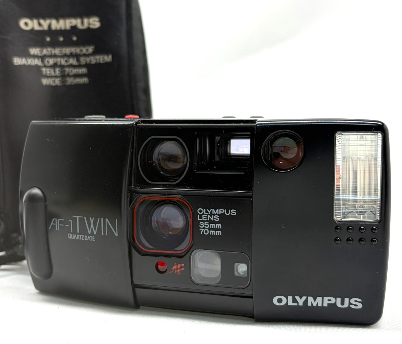 OLYMPUS AF-1 TWIN QD Point & Shoot 35mm Film Camera [Near Mint] w/Strap & Case