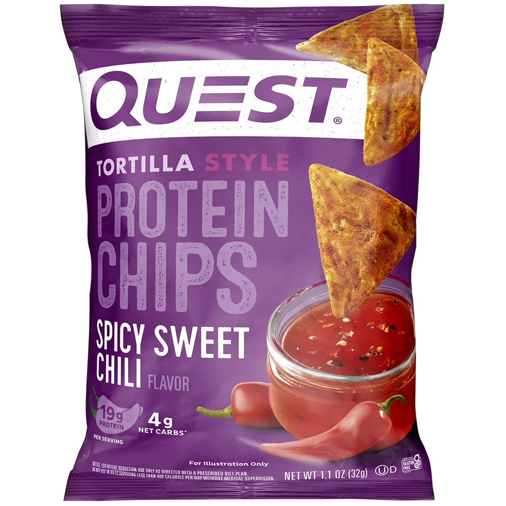 Quest Spicy Sweet Chili Protein Chips Tortilla Style 8 ct 1.1 oz Bags