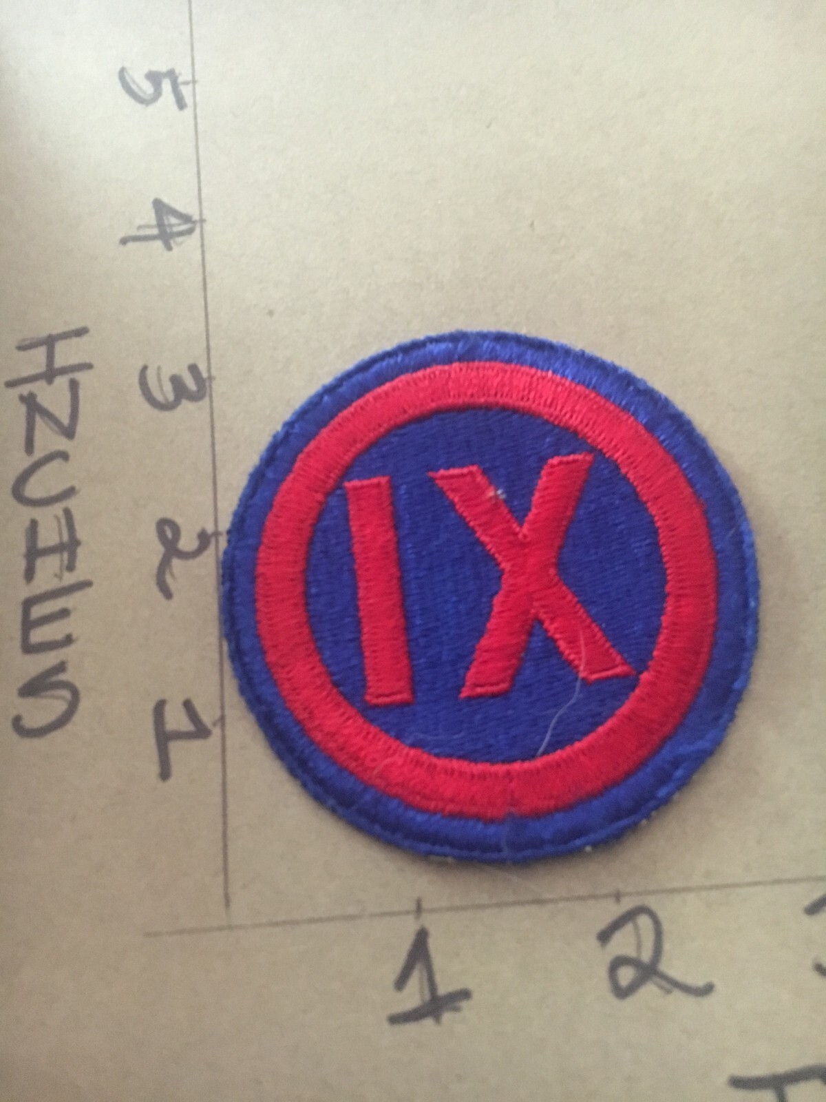 WW2 to Korea era US Army IX Corps c/e no glow Patch 5/14/25