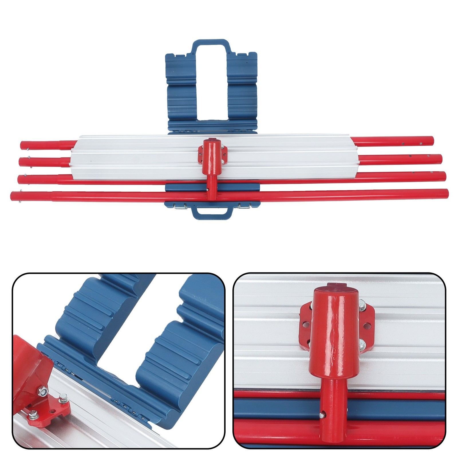 Large Red 48 X 8 " Concrete Bull Float With 4 Rods For Storage Box