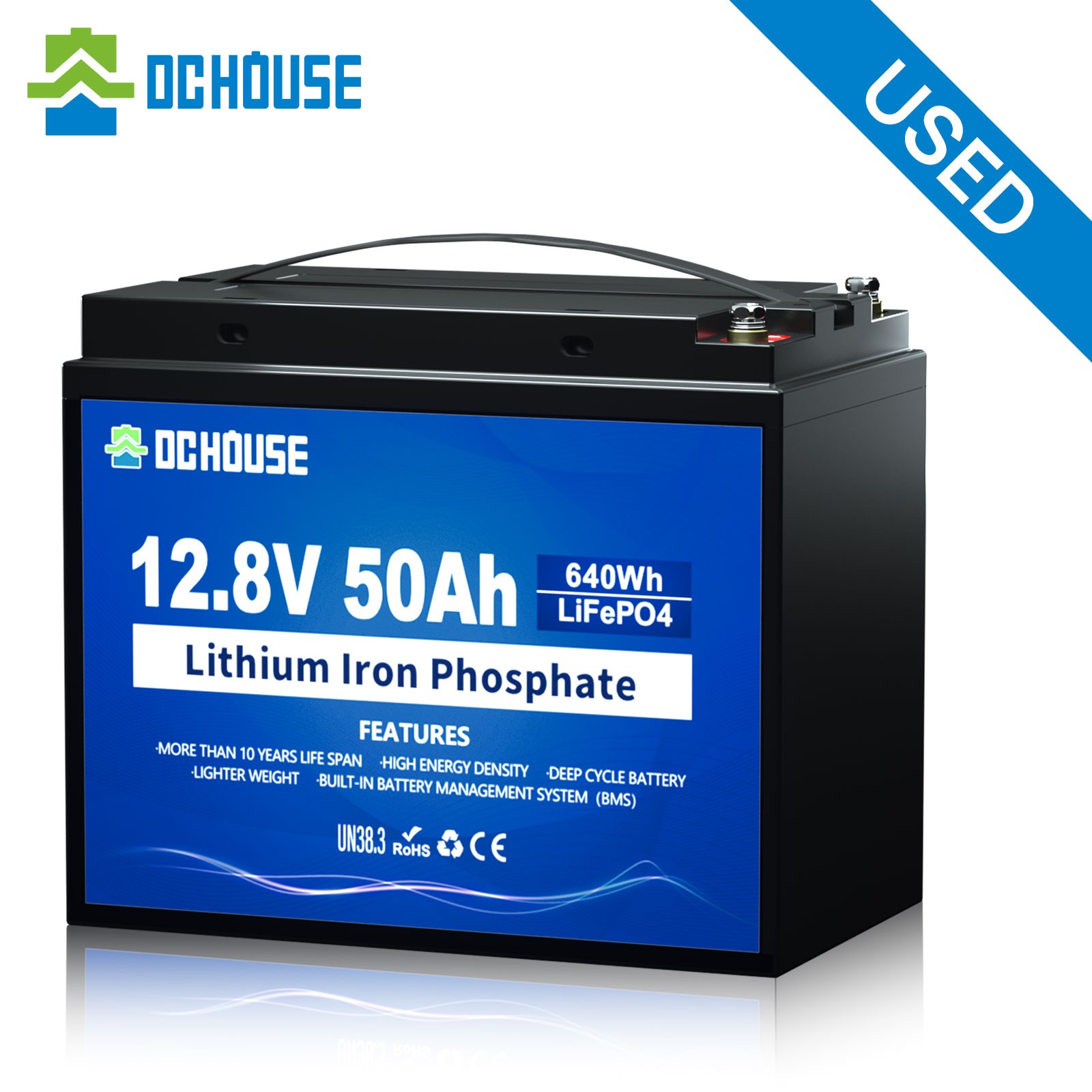 12V 50Ah Lithium Battery LiFePO4 Deep Cycle BMS RV Solar Panel Home