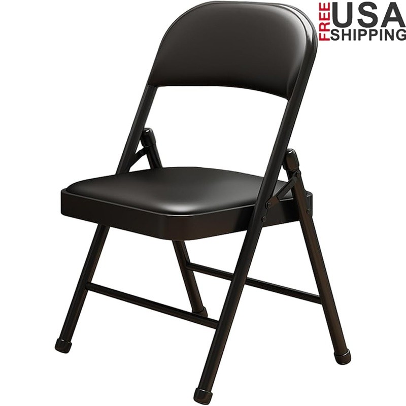 Foldable Ergonomic Padded Folding Chair Heavy Duty Non-Slip Office Event New