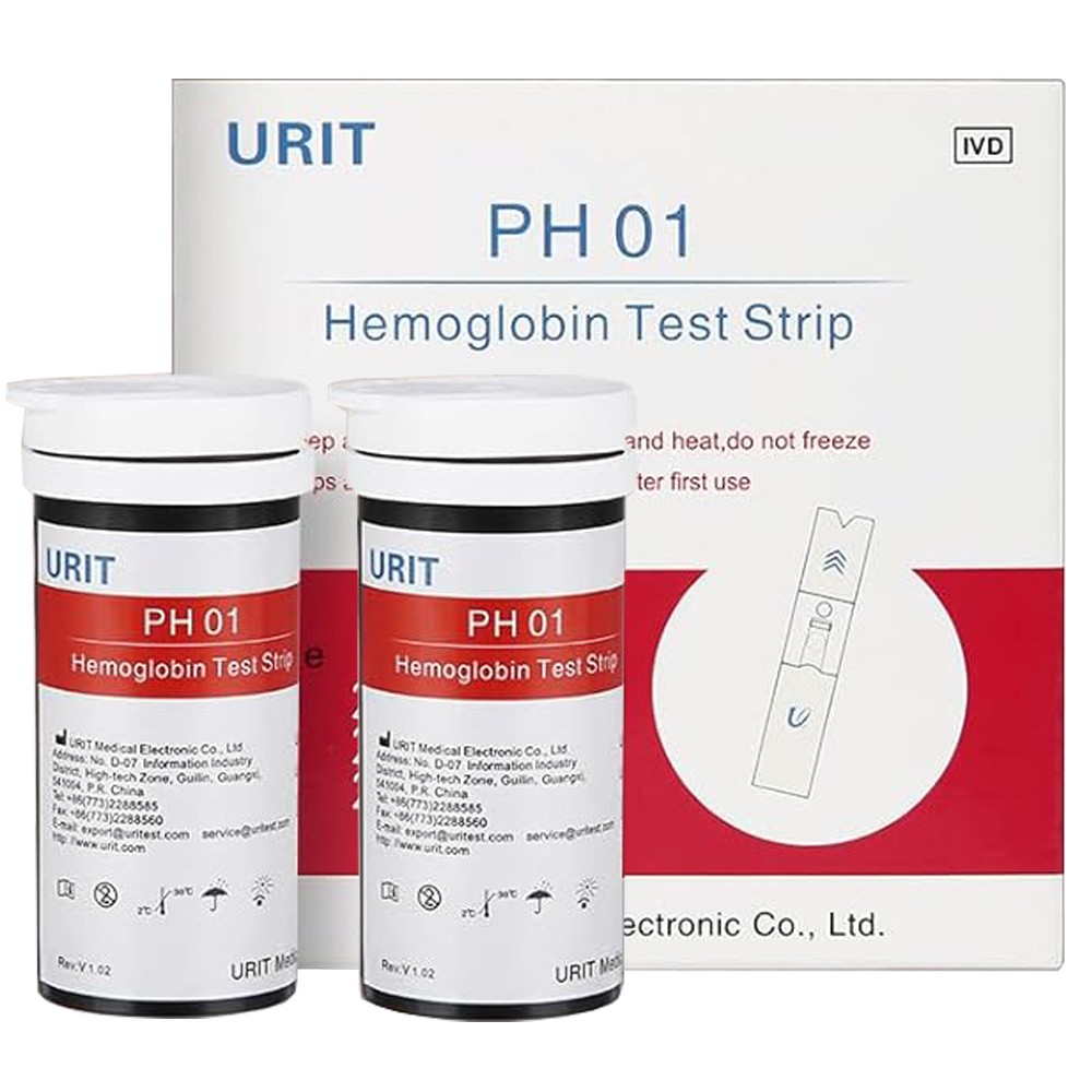 URIT Fast Hemoglobin Analysis Test Strip 50pcs EXP 02/2026 vvty