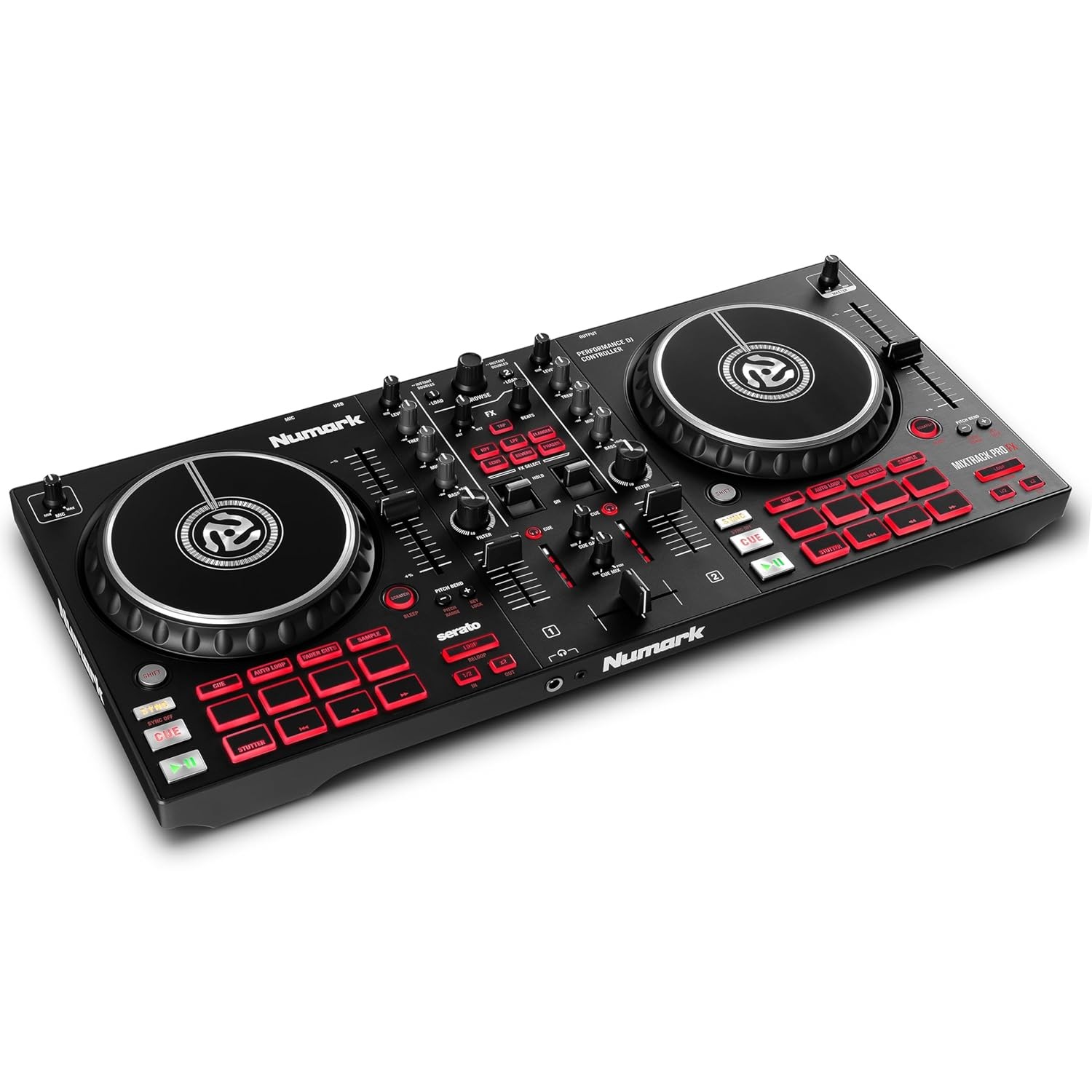 Serato DJ Controller 2 Decks Mixer Effects Paddles Numark Mixtrack Pro FX