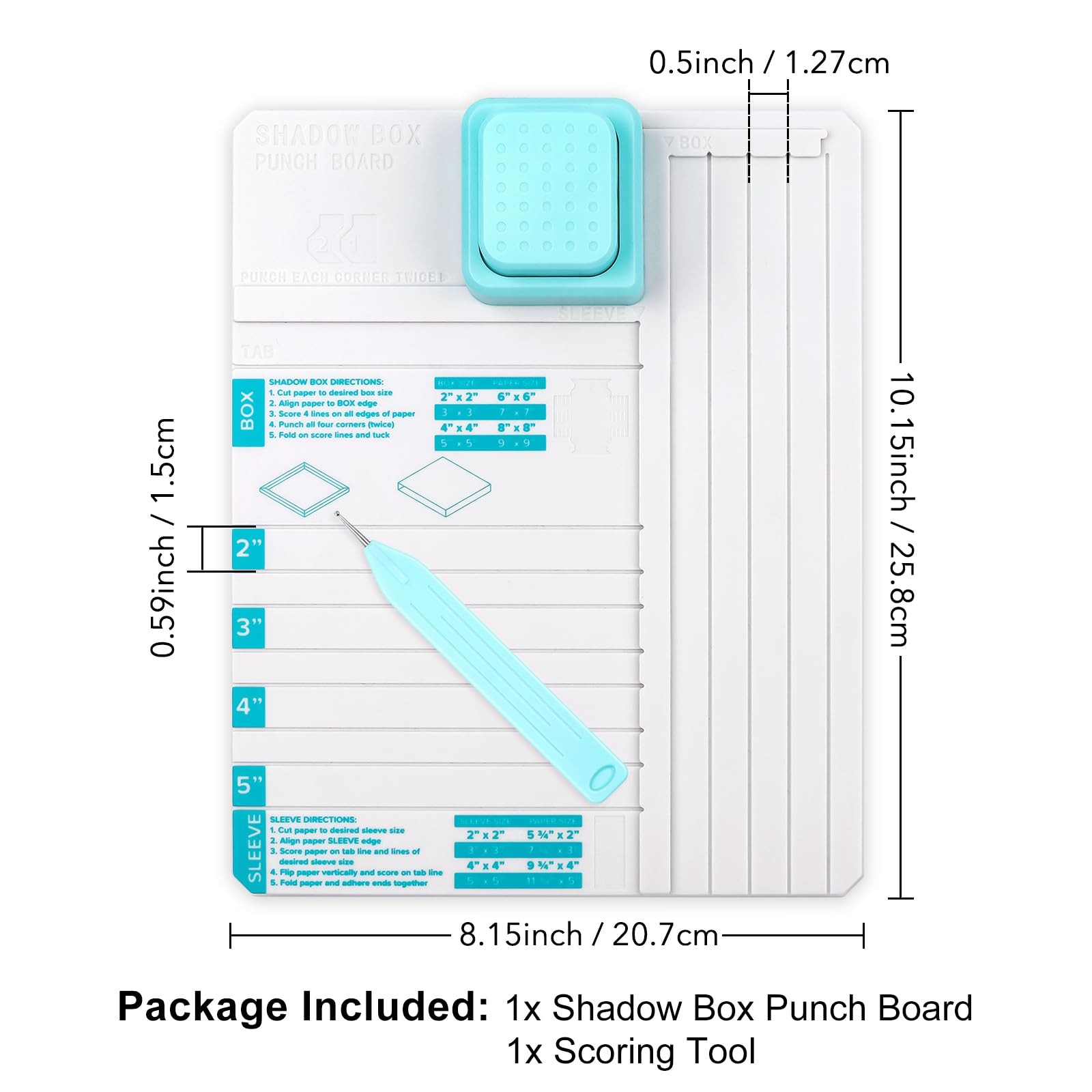 BAOFALI Shadow Box Punch Board for DIY Making 2" 3" 4" 5" Shadow Boxes and Sleev