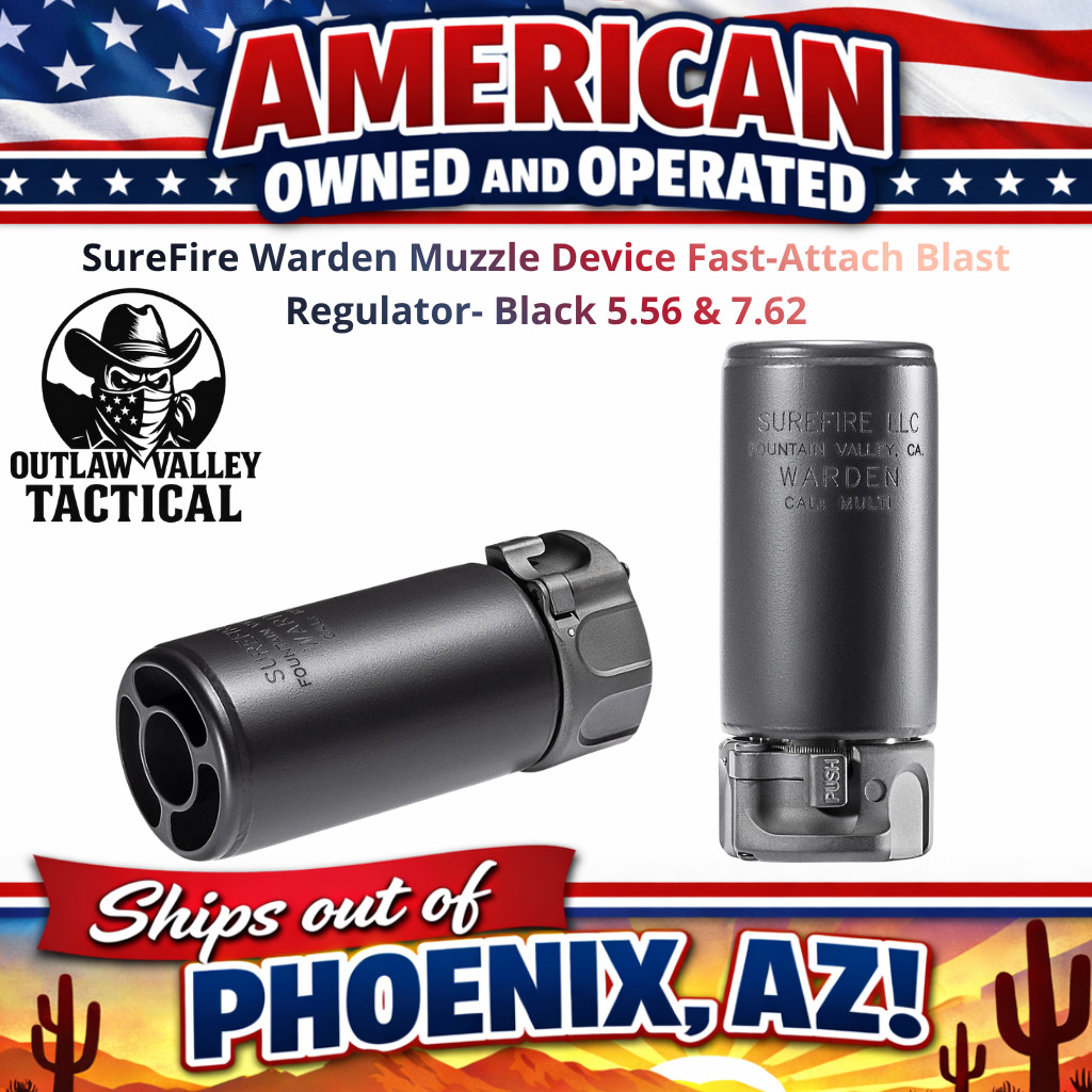 SureFire Warden Muzzle Device Fast-Attach Blast Regulator- Black 5.56 & 7.62