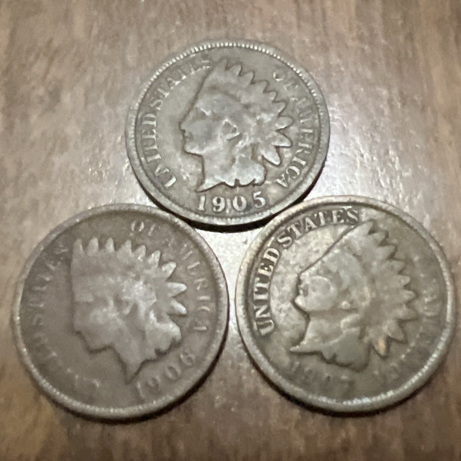 Indian Head cent lot - 1905,1906,1907 Free Shipping Now