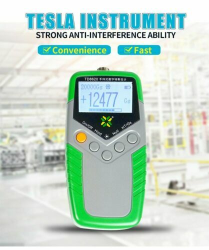 Tesla Meter Gauss Meter EMF Meter Surface Magnetic Field Tester 5% Accuracy