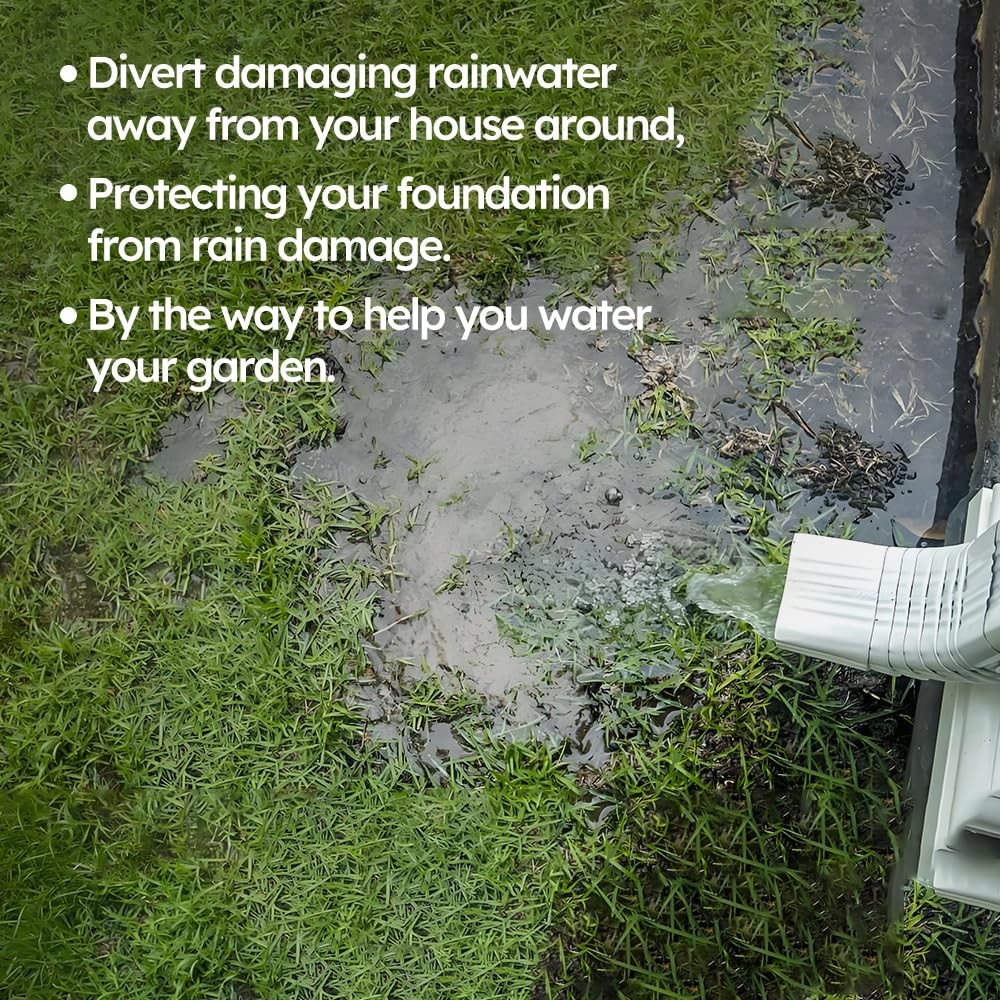 Gutter Downspout Extensions, Upgraded 12x12in Catch Basin Low Profile Downspo...