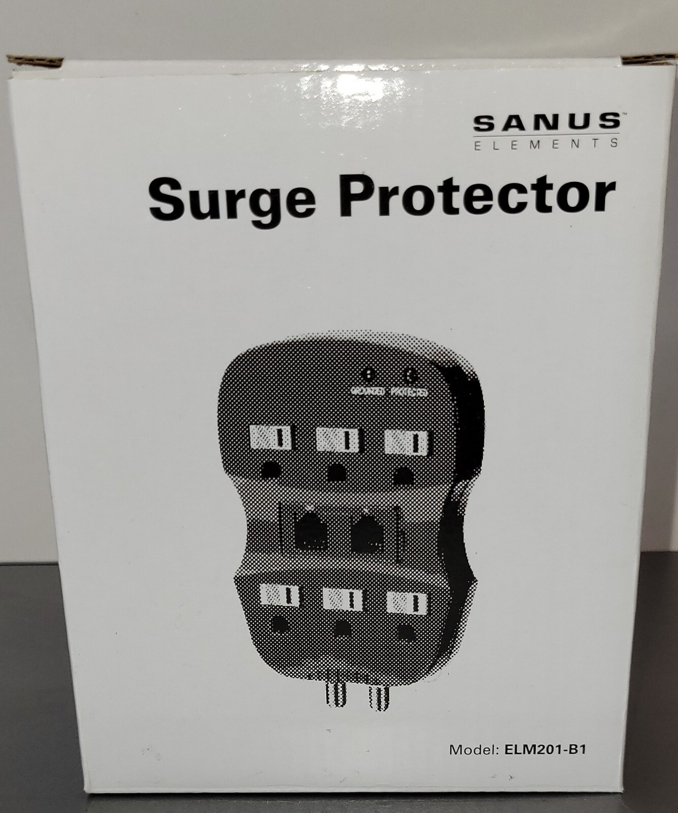 Surge Protector Sanus Elements Model #ELM201-B1 New In Open Box Phone & Outlet