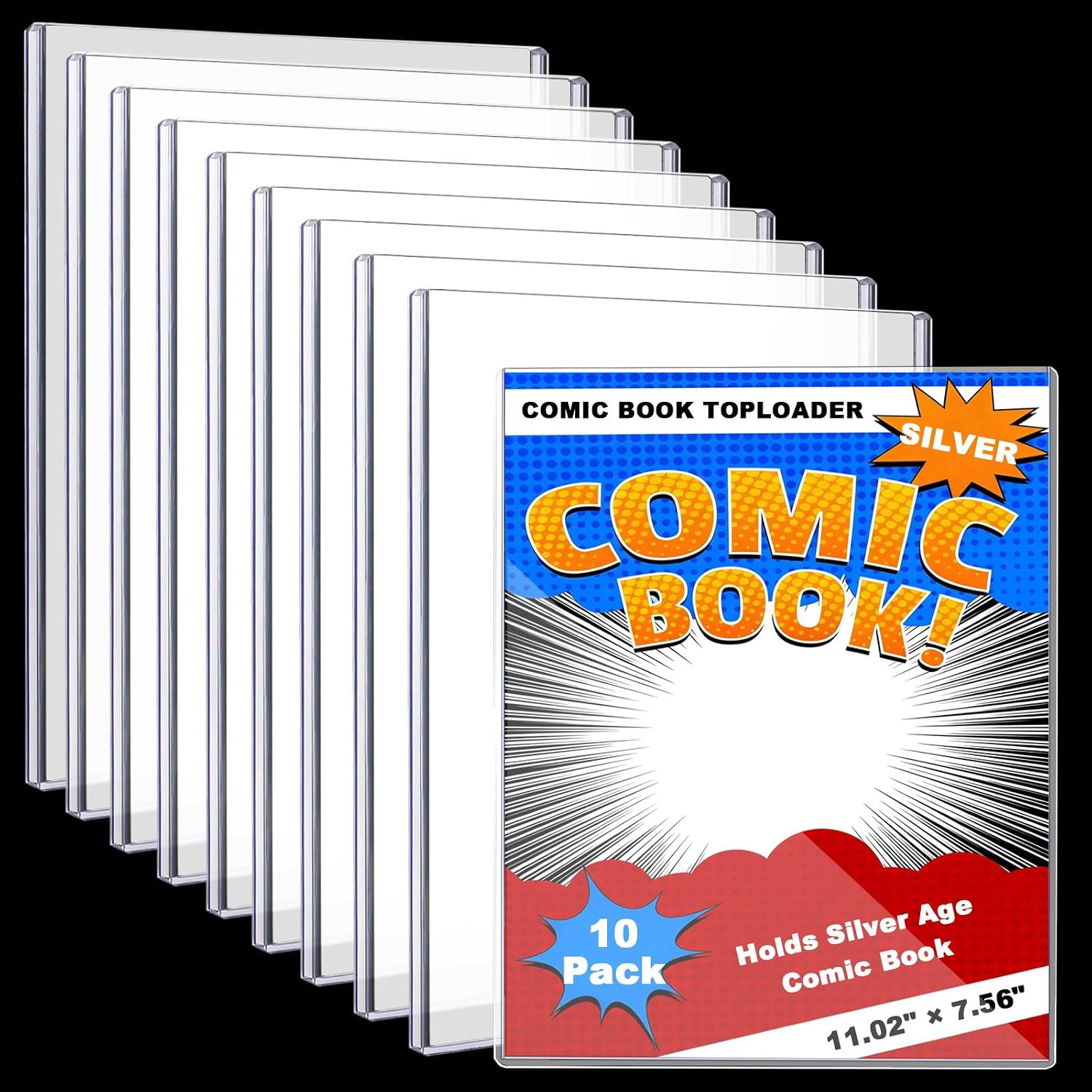 Silver Age Comic Book Top Loaders 10Ct Comics Storage Protector Sleeves Plastic
