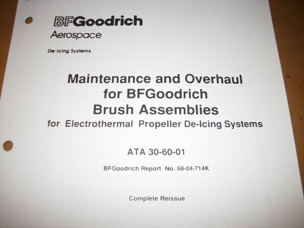 BFGoodrich Brush Assy OHC Manual for Electrothermal Prop De-Icing Systems