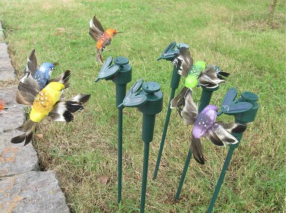 solar power fluttering hummingbird garden Decor