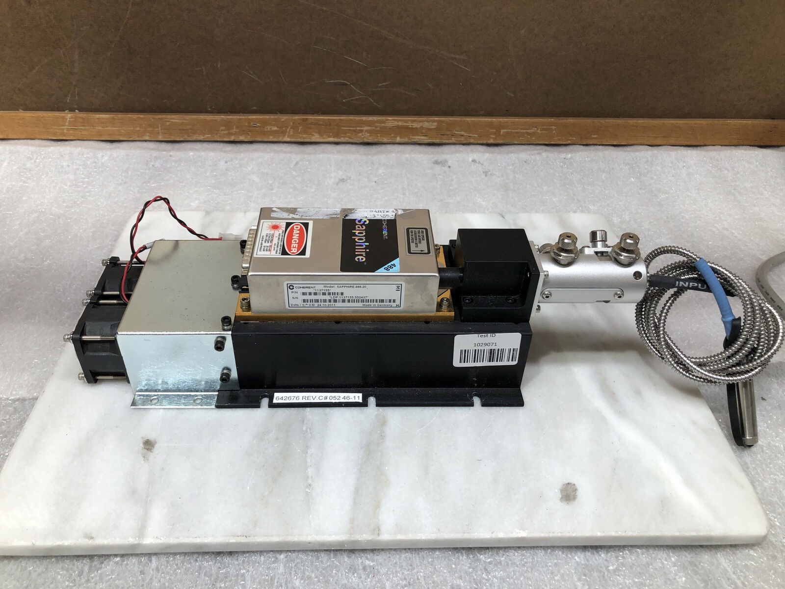 Coherent Sapphire 488-20 Continuous Wave Laser System With Heatsink Cables