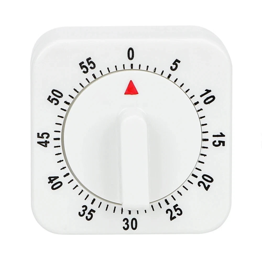 HILIFE Practical 60 Minutes Kitchen Timer Cooking Tools White Square Mechanical