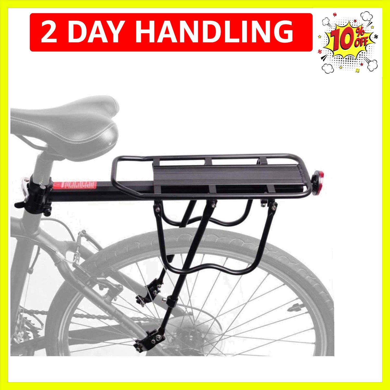 Bike Luggage Rack Rear Adjustable Bicycle Touring Carrier with Fender Board F...