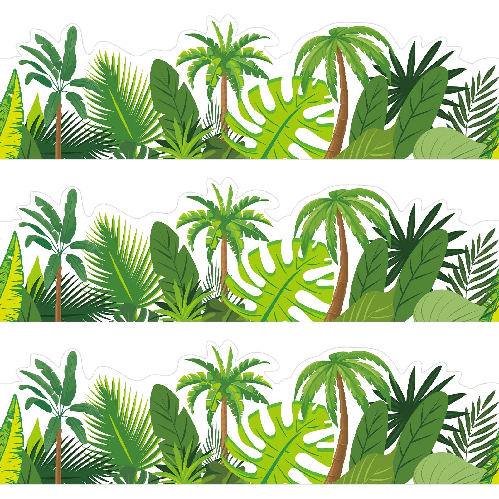 72 Ft Tropical Leaves Bulletin Board Borders Greenery Plant Borders for Tropi...
