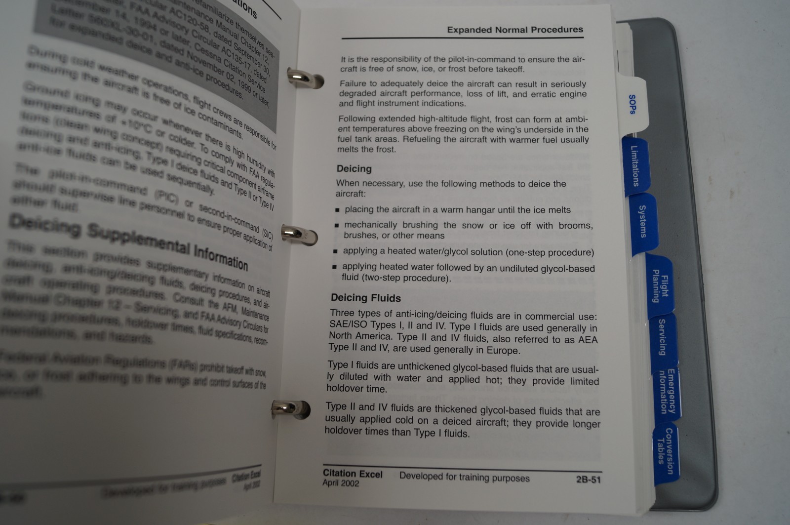 Citation Excel Cockpit Reference Handbook Nov 2004 CAE SimuFlite Binder F112A